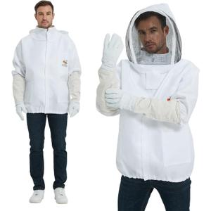 ANDES Bee Suit - Polycotton Beekeeping Jacket with Gloves (XL)