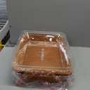 Mumufy 2 Pack Wicker Large Bread Basket with Acrylic Lid Housewarming Gift Woven Rectangular Imitation Rattan Fruit Basket with Cover for Serving Food Display Tabletop Home Kitchen(15.75x11.81'')