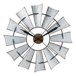 La Crosse 22 in. Decorative Metal Windmill Quartz Wall Clock