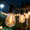 Outdoor String Lights LED Patio-Light - 100Ft Outside Waterproof Dimmable Porch Lights with Remote Shatterproof S14 Bulbs Outside Hanging Light Connectable Lighting for Gazebo Backyard Bistro Pergola
