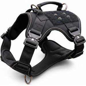 Tuff Pupper Elite Tactical Dog Harness | Dual Control Handles | Front & Back D-Rings | Fully Adjustable | Military Cobra Buckles | Heavy Duty Nylon Vest | Reflective MOLLE Dog Harness for Large Dogs, XL