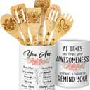 Mothers Day Gifts for Mom, Christian Cooking Utensils Set for Women, Utensil Holder & 6 Wooden Spoons Cooking Gifts For Mom, Ceramic Holder, Kitchen Gifts For Women Christmas (01. You are awesome)