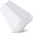 Halfchet 9 Pairs Diabetic Liner Socks Padded Plus Size Anti-Slip Diabete No Show Non-binding Liner Socks with Silicone Heel Grip for Men Women Neuropathy Swollen Feet(White)