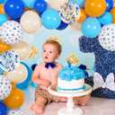 Gejoy 118 Pcs Blue Birthday Party Supplies Dog Theme Balloon Arch Puppy Bone Paw Ballon Blue Theme Happy Birthday Party Decorations Balloons Garland Kit(Cute Color)