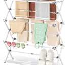 APEXCHASER Drying Rack Clothing - 3 Tier Metal Clothes Drying Rack Collapsible, Laundry Drying Rack Expandable, Small Clothe Airer for Baby Clothes Towel Bib Sock Indoor Outdoor Use(White)