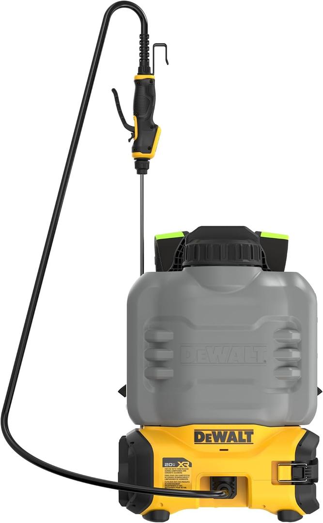 DEWALT 20V MAX XR High Capacity Concrete Chemical Sprayer, 4-Gallon Tank, 150 PSI, 6 Nozzles, 10-Speed Flow Control, Tool Connect Ready, Backpack Straps, Battery & Charger Not Included (DCCS1100B)