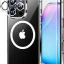 4 x xiwxi for iPhone 16 Pro Max Case, [Compatible with Magsafe], with Screen Protector+Camera Protector, [Military-Grade Drop Protection], Anti-Yellowing Magnetic Phone Case-Clear