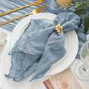 12 Pack Cheesecloth Napkins 20"x20" Dusty Blue Boho Gauze Cheese Cloth Napkins Bulk Rustic Dinner Table Decor for Wedding Bridal Baby Shower Party