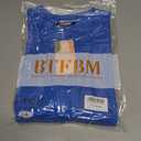 BTFBM Womens Short Sleeve Tops 2025 Summer Casual Crew Neck Oversized Sweater Solid Color Ribbed Knit T Shirts (Blue, L)