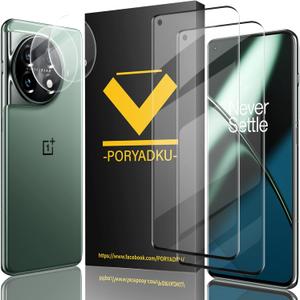 2+2 Pack for OnePlus 11 Screen Protector [6.7 inch], Camera Lens Protector, 9H Hardness, Bubble Free, HD Film