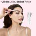 Eyebrow & Facial Hair Trimmer, Precision Detailer with Rinseable Blade, Battery Operated, Double-Sided Razor for Fine Hair, Chin & Peach Fuzz, Compact Pen Size, Safe & Gentle Touch-ups