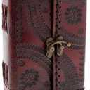 Leather Bound Journal Notebook - Genuine Embossed Journals for Writing Men Women 6 X 8 inches - Lined Paper 200 Pages Vintage Brown Diary With Lock
