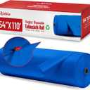 Plastic Table Cloth, 110 Ft X 54 in Disposable Tablecloth Royal Blue Tablecloth Premium PEVA Plastic Table Cloth Disposable with Any Cut Sliding Cutters for Parties, Birthdays, Festivals