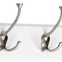 Liberty Hardware 129848 Wall Mounted Coat Rack with 5 Decorative Hooks, 27-Inch, Satin Nickel and White