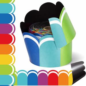 Tenceur 48 ft x 2.76 Inch Magnetic Borders for Whiteboard, Rainbow | Magnetic Bulletin Board Border, Rainbow Magnetic Border, Back to School, Classroom Wall Decor