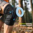 Knee Brace for Knee Pain Relief, Patella Gel Pad & Side Stabilizers, Knee Compression Sleeve for Running, Sports, Arthritis, Meniscus Tear, ACL & MCL Injury Recovery for Men & Women (Black, X-Large) (Black, XL)