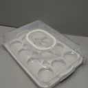 NPLUX Cupcake Containers with Lid Rectangular Cake Carrier 3-in-1 Multipurpose Cupcake Holder for Muffins Pies Sweets Pastries Fruit or Snacks (White, 13" x 9" x 4")