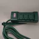 BESTTEN Outdoor Power Strip with Covers and Overload Protection Switch, Double Sided 6-Outlet Yard Power Stake with 9-Foot Long Extension Cord, ETL Certified, Green