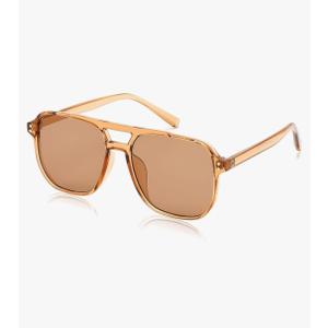 FEISEDY Retro Square Aviator Sunglasses Women Men 70s Vintage Trendy Plastic Frame Sun Glasses B2835