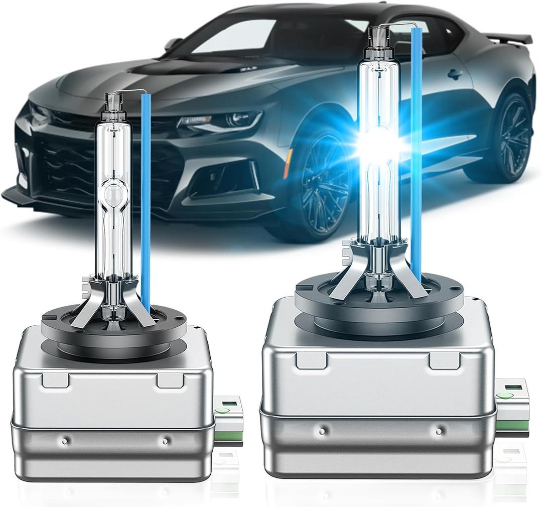 Fit for Chevrolet 2014-2017 Chevy Camaro Impala Corvette SS D3S HID Xenon Headlight Bulbs, 350% Brightness, High Low Beam Light Bulb, 8000K White Blue, Plug and Play, Pack of 2
