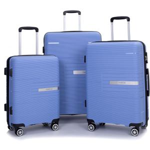 Tripcomp Luggage 3 Piece Sets Suitcase Set with Double Spinner Wheels, Lightweight Carry On Hardside Travel Luggage with TSA Lock, (20/24/28) (Purplish Blue)