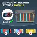 Wall Mount Charging Dock Station for Nintendo Switch 2,Controller Charging Dock Base with 7 RGB Light Modes and LED Charging Indicator,4 Game Card Slots, Black