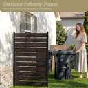 Vellzeyce Wooden Privacy Fence, Outdoor Privacy Screen, Porch and Terrace Privacy Wall, Trash Can and Air Conditioner Concealment (Dark Brown) 39.7x9.6x4.7in