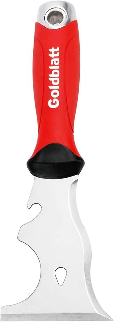 Goldblatt 9-in-1 Paint Scraper Tool, Heavy Duty Stainless Steel Putty Knife Scraper with Metal Hammer End, Multi-Use Painters Tool for Wood, Painting, Drywall