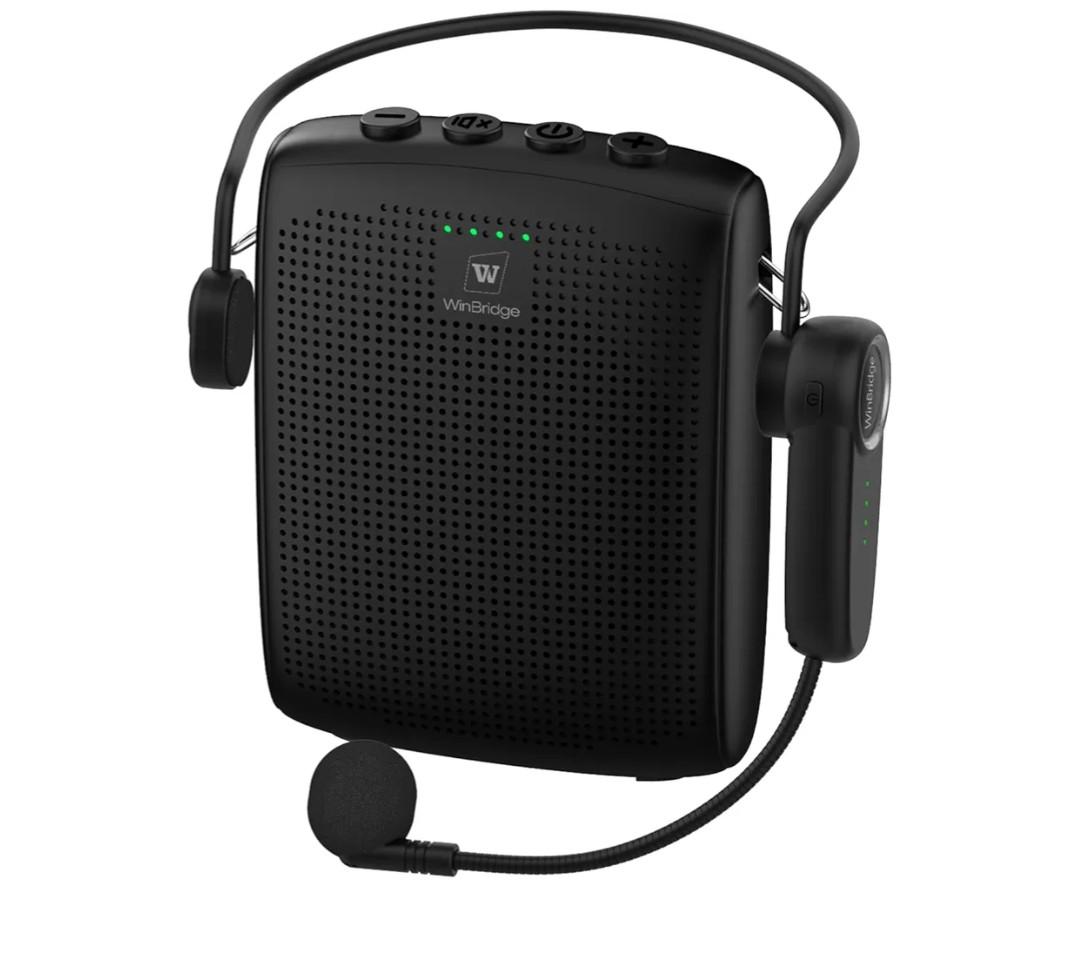 WinBridge Voice Amplifier with Bluetooth, Portable Speaker and Microphone Set, Wireless Mic Headset Speaker for Teachers, Tour Guide, Public Speaking, Fitness Instructors, Features Mute, 15W WB002