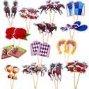 30 PCS Kentucky Derby Cupcake Decorations, 15 Styles Horse Cupcake Toppers (with 30 Toothpicks) for Kentucky Derby Party Supplies