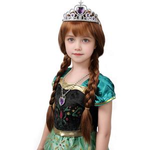 MUPUL Long Braided Wig - Brown Braided Wig for Kids Halloween Costume