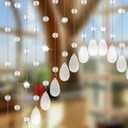 Ptwola 20 Strings Crystal Beaded Curtain, Self-Adhesive Arched Clear Crystal Glass Door Valance Hanging Stran Doorway Room Divider Partition for Home Coffee House Bedroom Restaurant Closets Windows