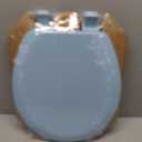 Mayfair Cameron Sky Blue Toilet Seat, Non Slip Heavy Duty Wood, Easy Clean, Made in USA, Round