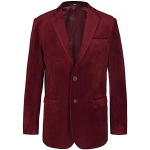 HAZELAND Boys Formal Velvet Blazer Suits Jacket Outfit Dress Solid Color, Red, Xs