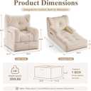 Bean Bag Chair, Foldable Floor Sofa, Memory Foam, Corduroy, Bonus Cat Bed