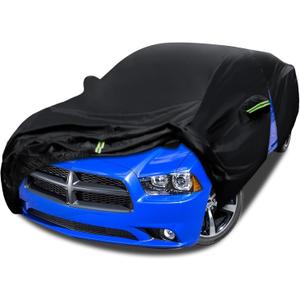 Car Cover Custom Fit for Dodge Charger 2006-2025, Waterproof All Weather Full Exterior Cover Rain Sun Hail Protector Car Cover with Door Zipper