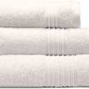 Cosy House Collection 3-Piece Essential Cotton Bath Towel Set - Ultra Soft, Absorbent & Quick Drying - Luxury 100% Cotton Plush Towel - for Bathroom, Shower & Kitchen (Ivory)