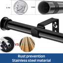 Small Curtain Rods for Windows 30" to 45" 5/8 Inch Standard Decorative Black Curtain Rod with Brackets Easy to Install for Bedroom Living room Kitchen (30",45")