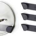 Joseph Joseph Cupboard Store - Set of 4 Pot and Pan Lid Holders Self Adhesive Wall Mount Storage Organizer, Suitable for Lids Up to 9 in , 3M VHB Tape Included, Gray (4 count (pack of 1))