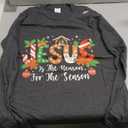 Christmas Jesus is The Reason for The Season Nativity Long Sleeve T-Shirt, L