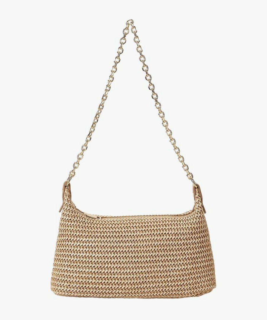 Verdusa Women's Straw Woven Shoulder Bag Tote Handbag Summer Beach Purse