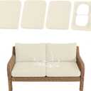 hyha Waterproof Outdoor Cushion Covers for Patio Furniture, Stretch Patio Chair Cushion Slipcovers, Coated UV Resistant Replacement Seat Covers, Solid Color (Beige, 4PC)