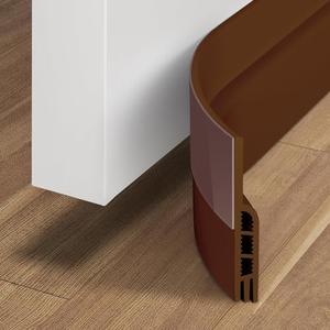 Holikme Door Draft Stopper Under Door Draft Blocker Insulator Doors Sweep Weather Stripping Noise Stopper Strong Adhesive, Brown 33inch
