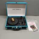 Victrola Journey Bluetooth Portable Suitcase Record Player  with Built-in Speakers, 3 Speed Vinyl Record Player, RCA Out, Headphone Jack (Turquoise)