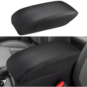 INTGET Center Console Armrest Cover for Subaru Ascent Accessories 2019-2024 2020 2021 2022 2023 Car Leather Middle Console Arm Rest Box Lid Seat Cover Protector Saver (Black Stitches, 2019+)