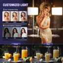 2-Pack LED Video Light Kit with 63'' Tripod Stand, 2500K-8500K Dimmable Studio Light Photography Panel Lighting for Video Recording Game Live Streaming Podcast YouTube Filming, Phone Holder