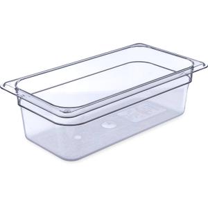 Carlisle FoodService Products Plastic Food Pan 1/3 Size 4 Inches Deep Clear