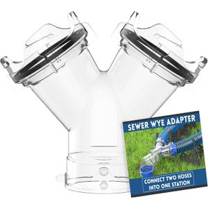 DUMPMAN RV Wye Sewer Hose Adapter, Sewer Hoses Y Splitter with Built-in Gasket, Twist Bayonet Design Y Connector