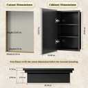 16"X24" Bathroom Medicine Cabinet with Mirror, LED Lighted Medicine Cabinet with Anti-Fog, 3 Colors Temperature Stepless Dimmable, Metal Cabinet for Storage and Mordern Decor, Black