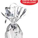 Beistle Metallic Wrapped Balloon Weight 6 Pack, Silver Balloon Centerpiece Bouquet Holders, Party Decoration Accessories for Birthdays, Weddings, Graduations, and Retirement Celebrations, 6 Oz